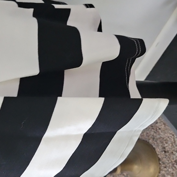 Agnes Orinda Black and White Striped Peplum Blouse - Picture 7 of 16